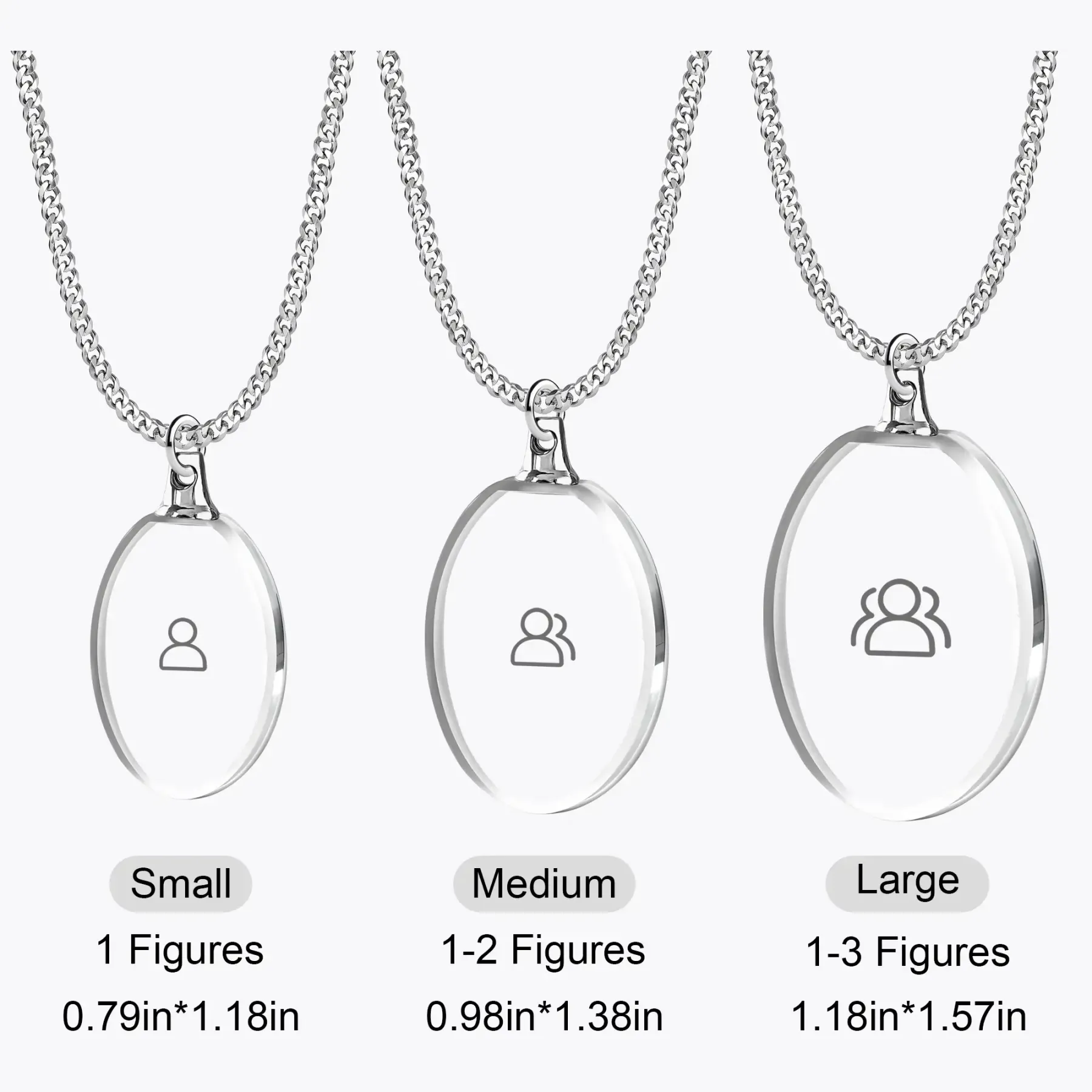 Custom Oval Shape Crystal Photo Necklace