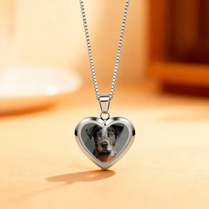 Custom Heart Shape Hidden Photo Heat Activated Necklace