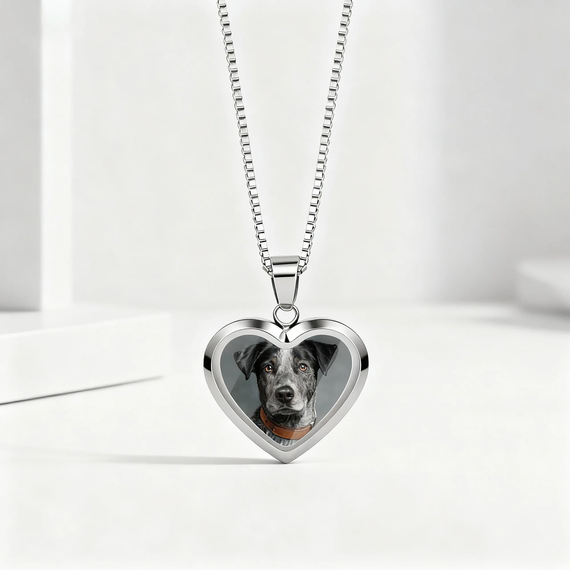Custom Heart Shape Hidden Photo Heat Activated Necklace