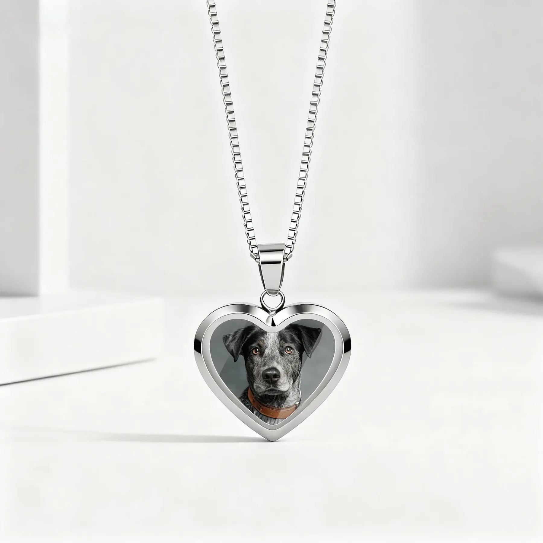 Custom Heart Shape Hidden Photo Heat Activated Necklace