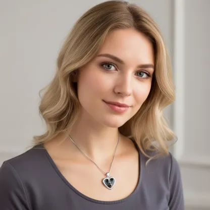 Custom Heart Shape Hidden Photo Heat Activated Necklace