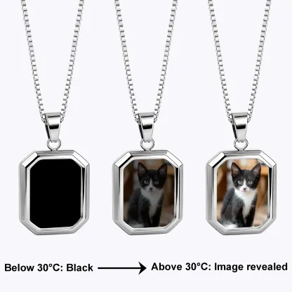 Custom Octagonal Hidden Photo Heat Activated Necklace