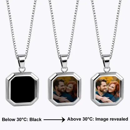 Personalized Octagonal Hidden Photo Heat Activated Necklace