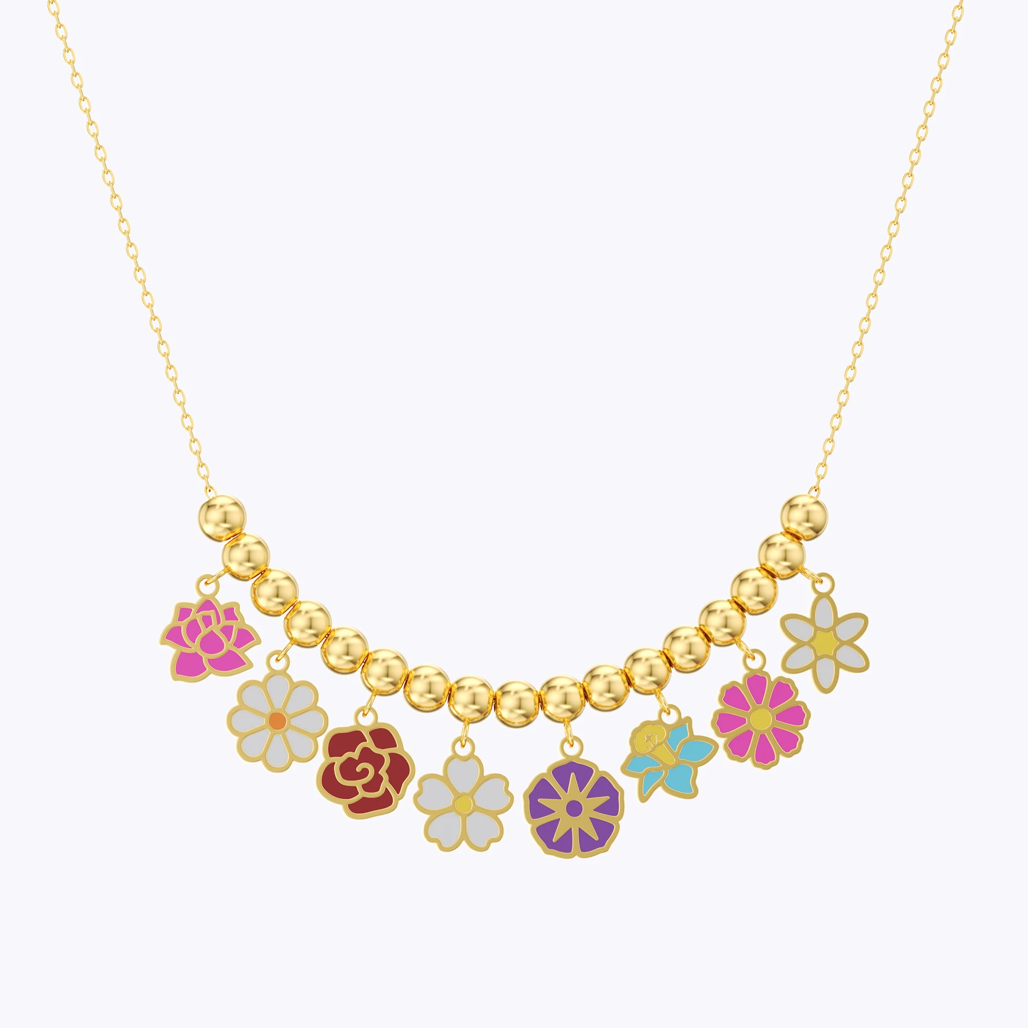 Custom 1-8 Birth Flower Necklace