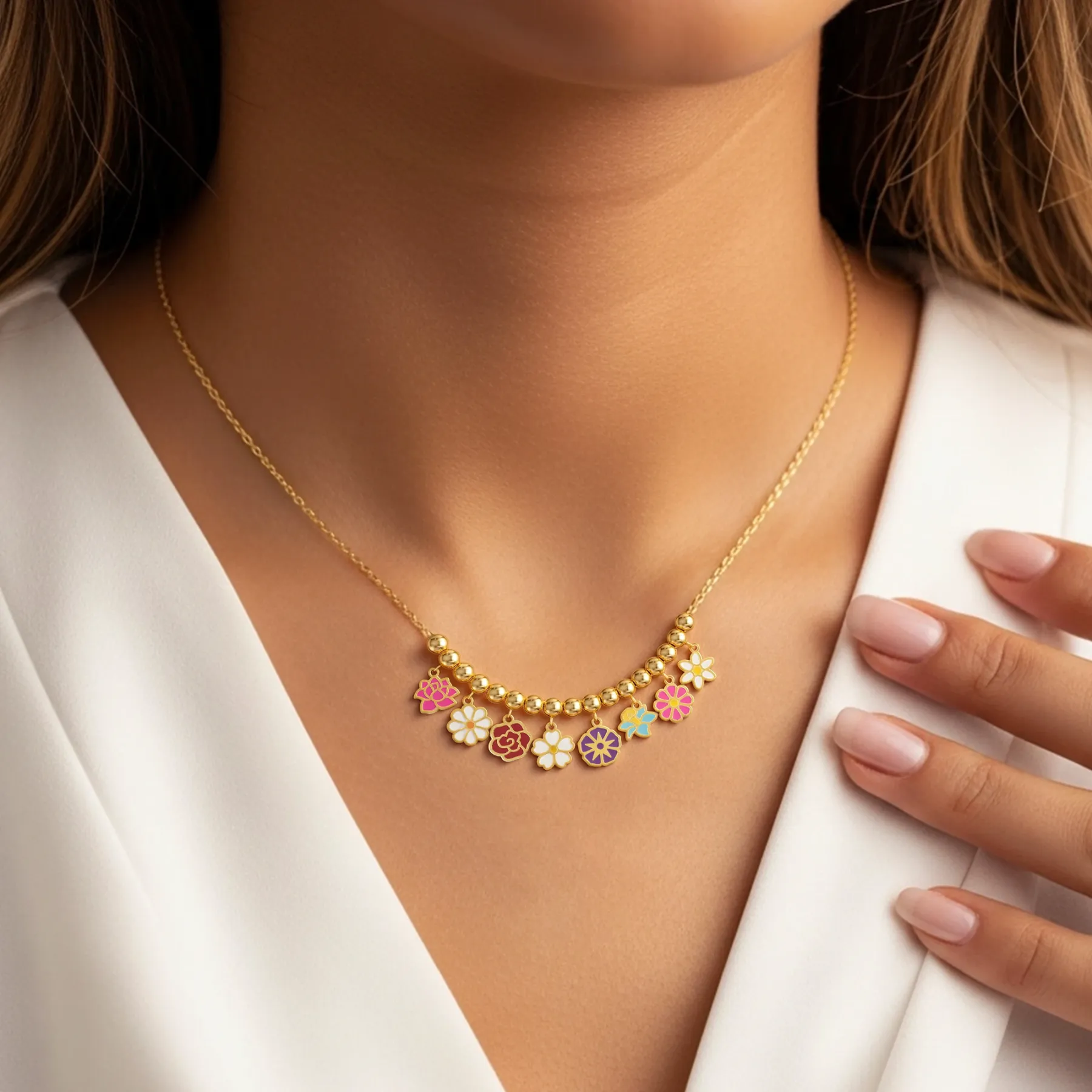 Custom 1-8 Birth Flower Necklace