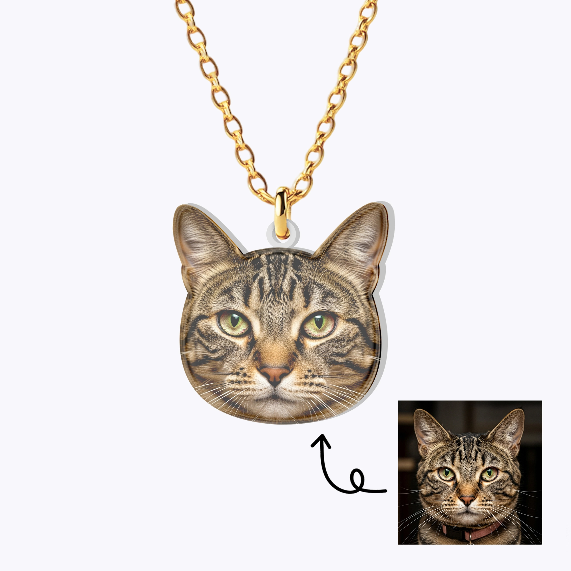 Custom Pet Face Photo Necklace