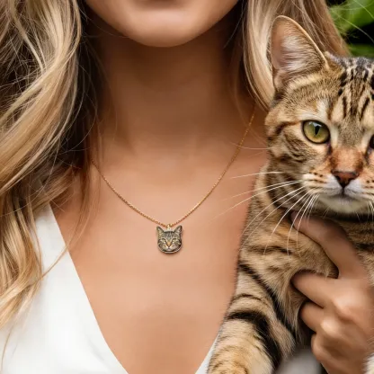 Custom Pet Face Photo Necklace