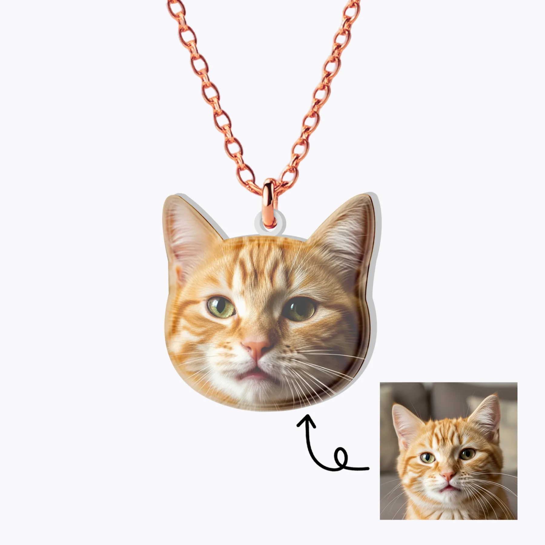Custom Pet Face Photo Necklace