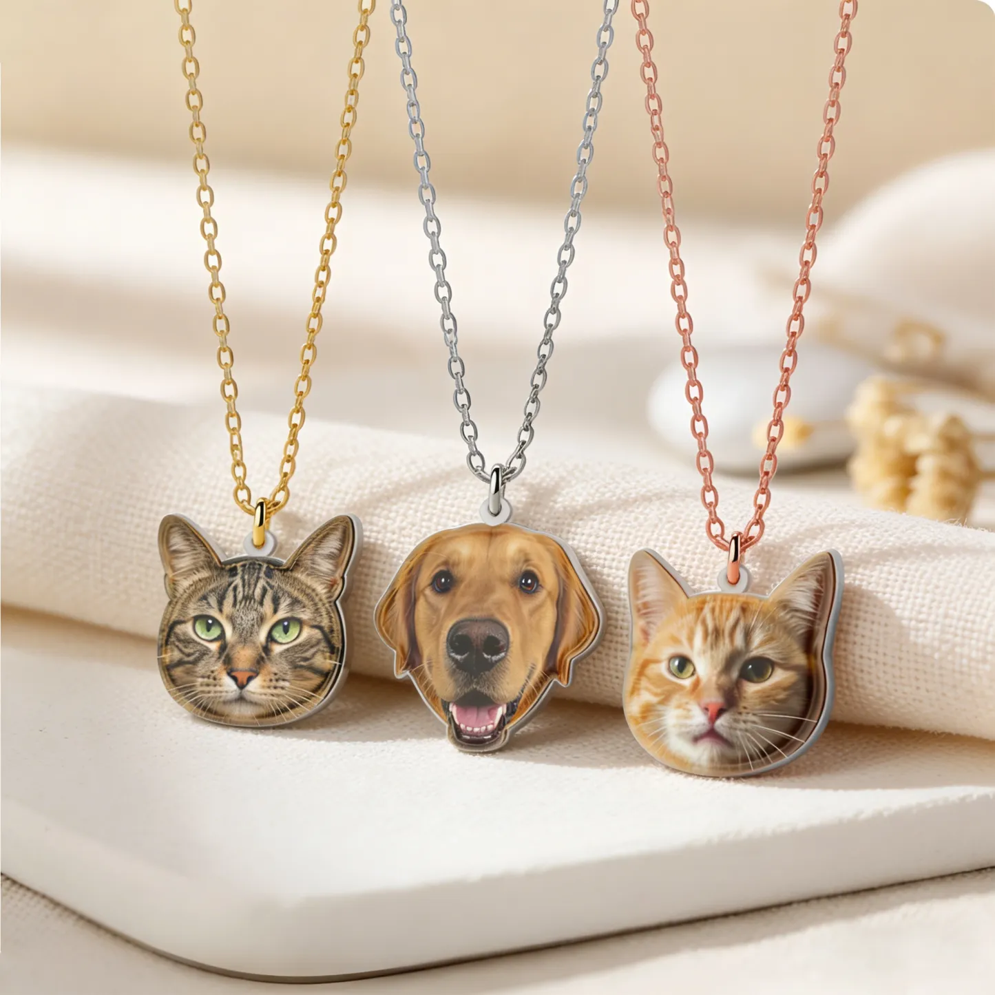 Custom Pet Face Photo Necklace