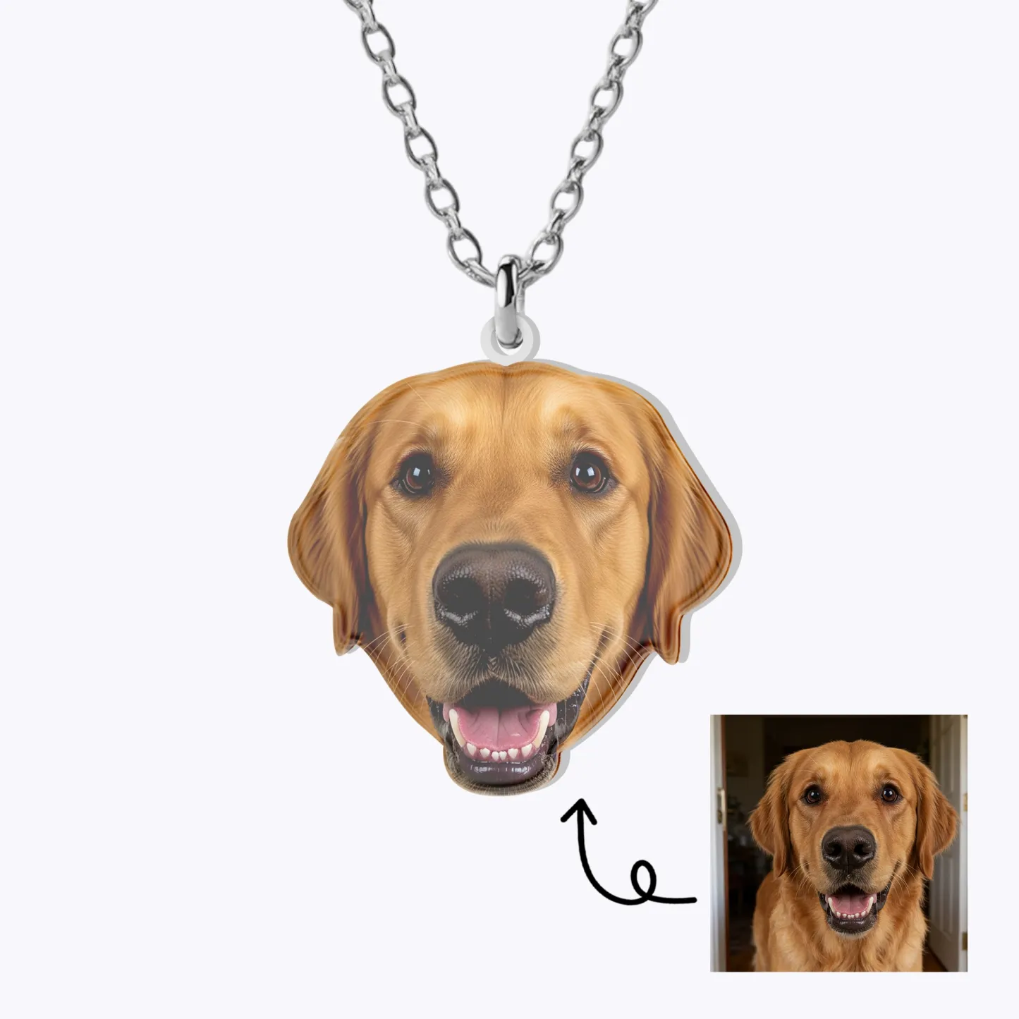 Custom Pet Face Photo Necklace