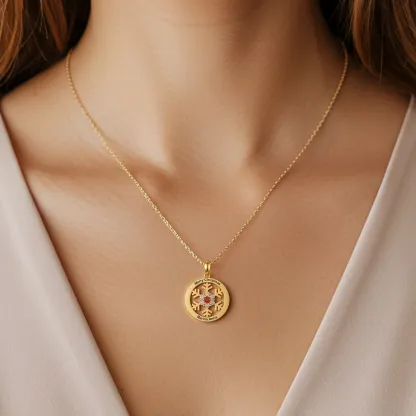 Personalized Birthstone Snowflake Christmas Necklace