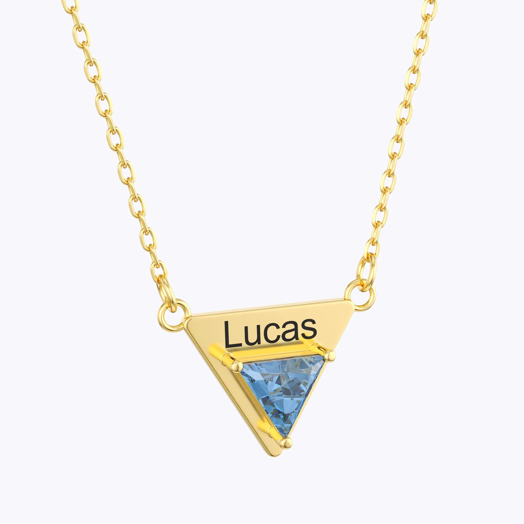 Custom 1-8 Triangle Birthstone Name Necklace