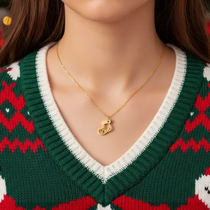 Custom 1-8 Name Christmas Stocking Adjustable Necklace