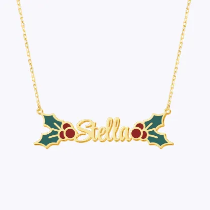 Personalized Name Christmas Necklace