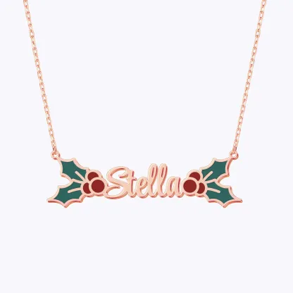 Personalized Name Christmas Necklace