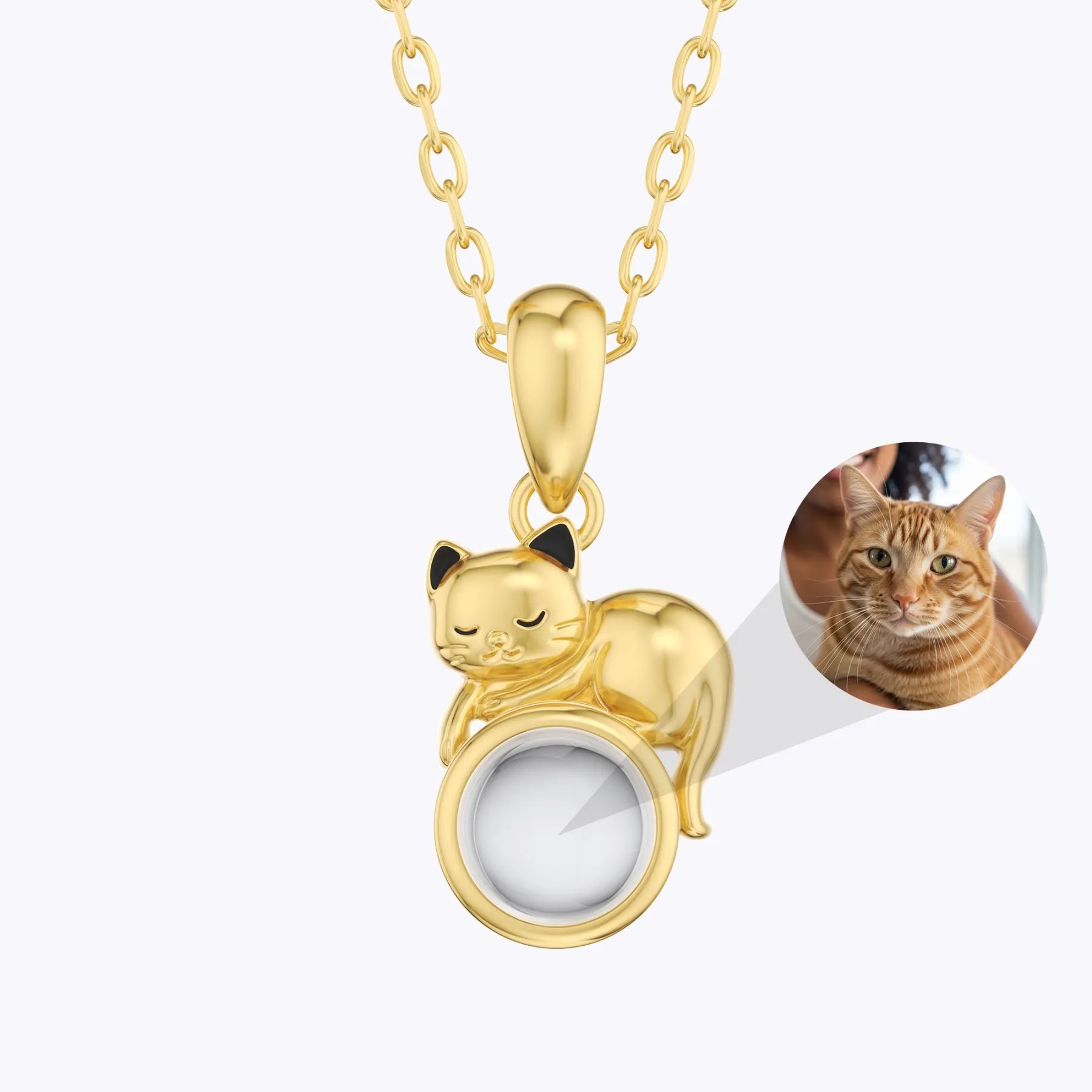 Custom Photo Projection Cat Necklace