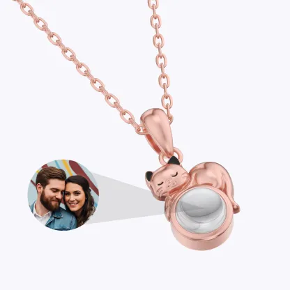 Custom Photo Projection Cat Necklace