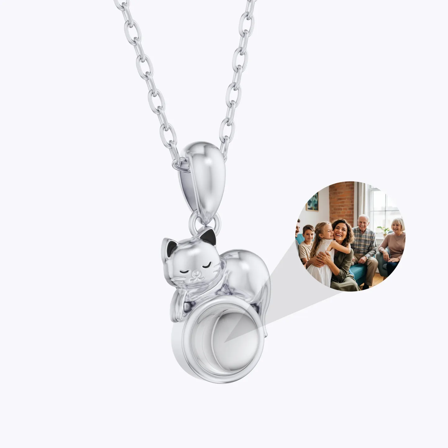 Custom Photo Projection Cat Necklace