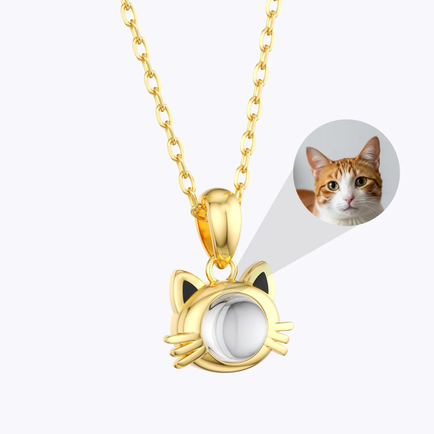 Custom Cat Photo Projection Necklace