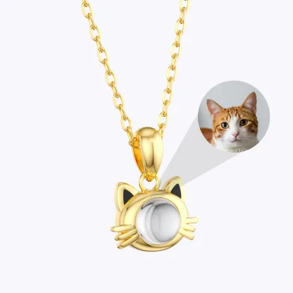 Custom Cat Photo Projection Necklace