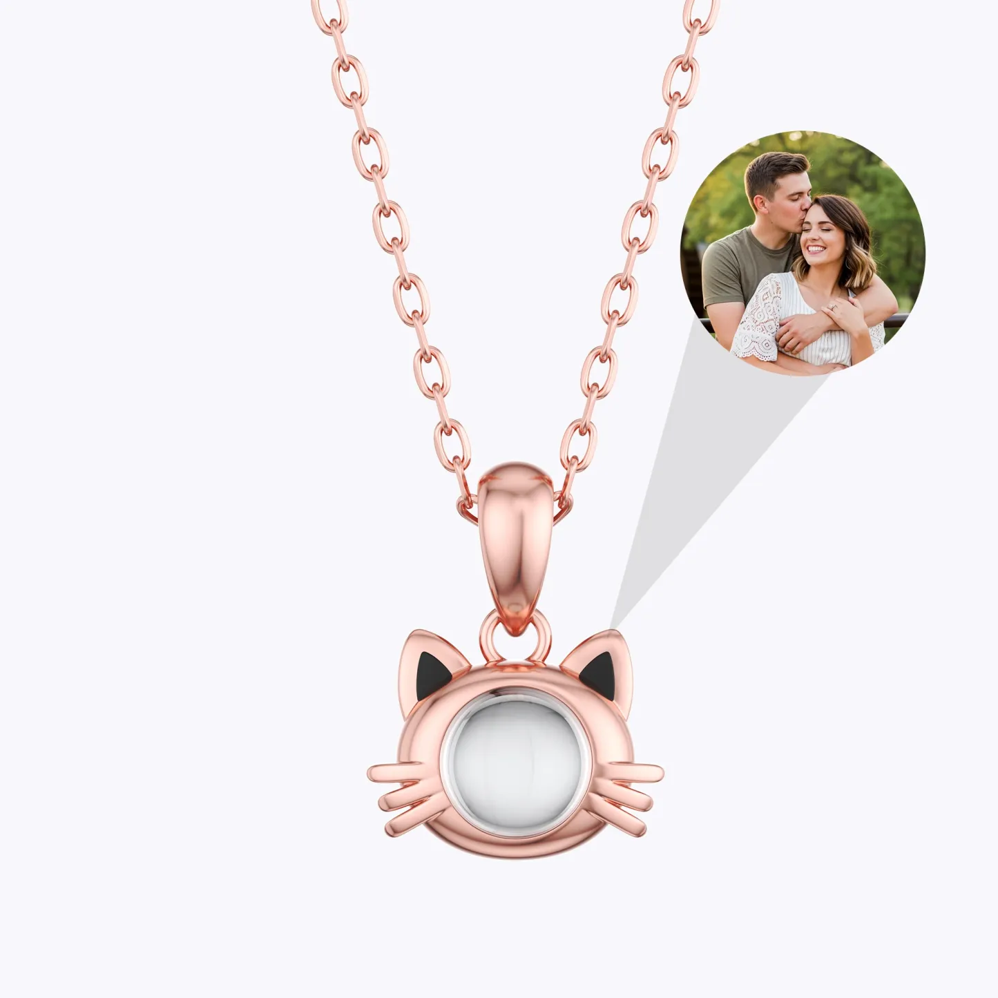 Custom Cat Photo Projection Necklace