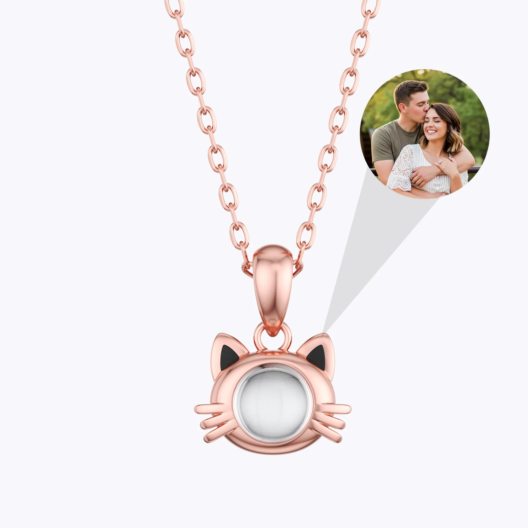 Custom Cat Photo Projection Necklace