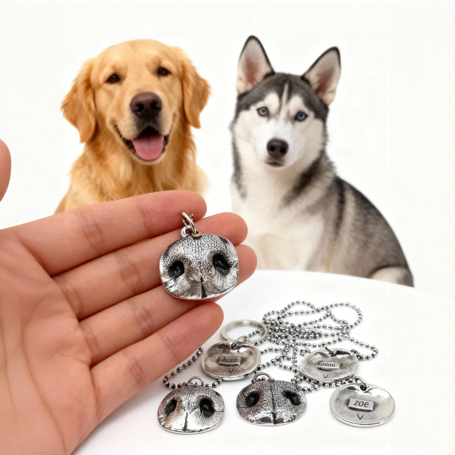 Custom Dog Nose Print Necklace