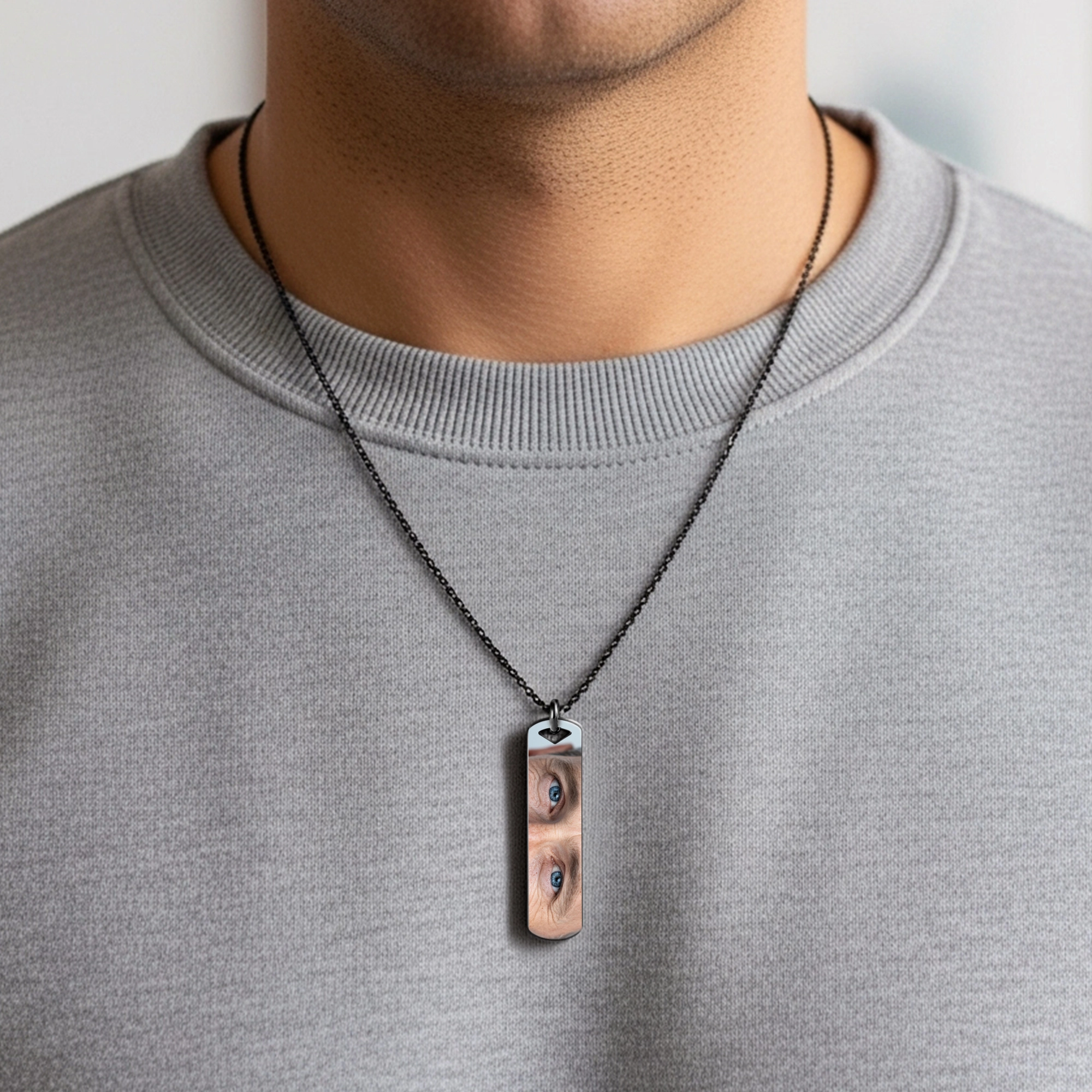 Custom Eye Photo Necklaces For Couple