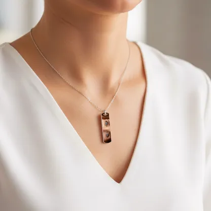 Custom Eye Photo Necklaces For Couple