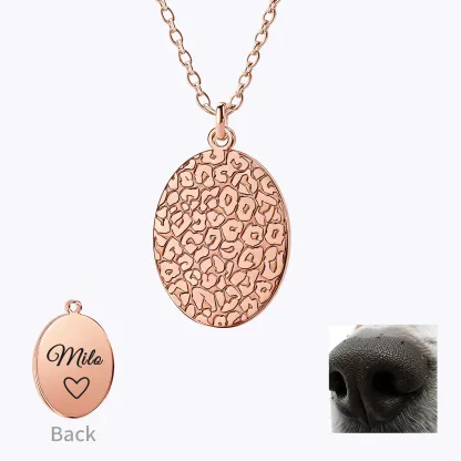 Custom Dog Cat Nose Print Necklaces with Name