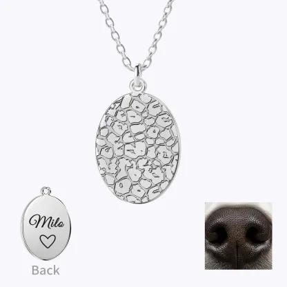Custom Dog Cat Nose Print Necklaces with Name