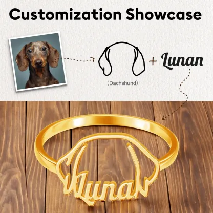 Pesonalized Dog Ears Name Ring for Dog Pet Lover-BY PROMISE-Pet,Name