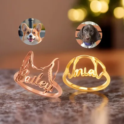 Pesonalized Dog Ears Name Ring for Dog Pet Lover-BY PROMISE-Pet,Name