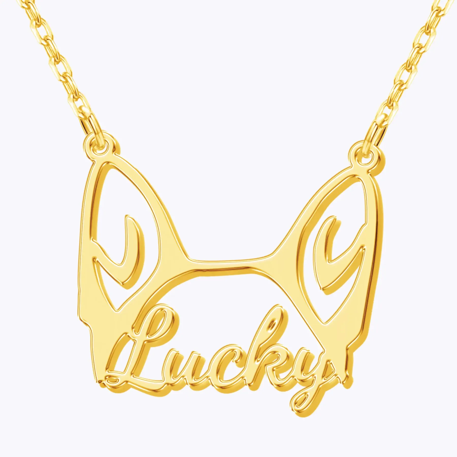 Pesonalized Dog Ears Name Necklace for Dog Pet Lover-BY PROMISE-Pet,Name