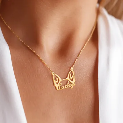Pesonalized Dog Ears Name Necklace for Dog Pet Lover-BY PROMISE-Pet,Name