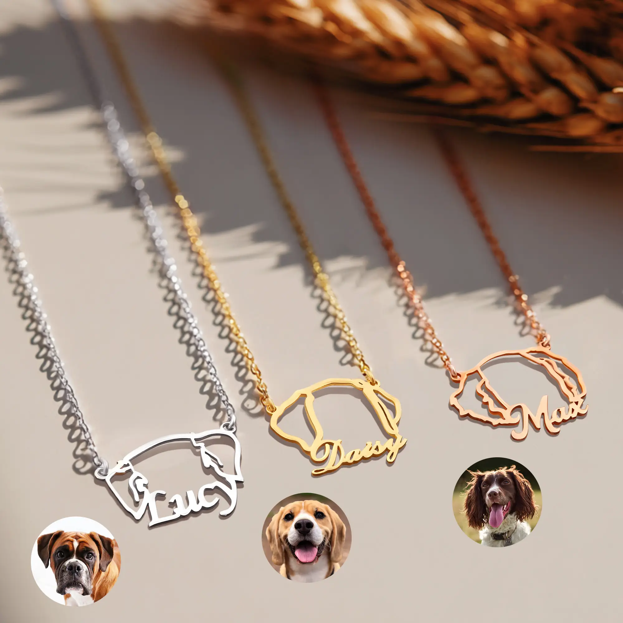 Pesonalized Dog Ears Name Necklace for Dog Pet Lover-BY PROMISE-Pet,Name