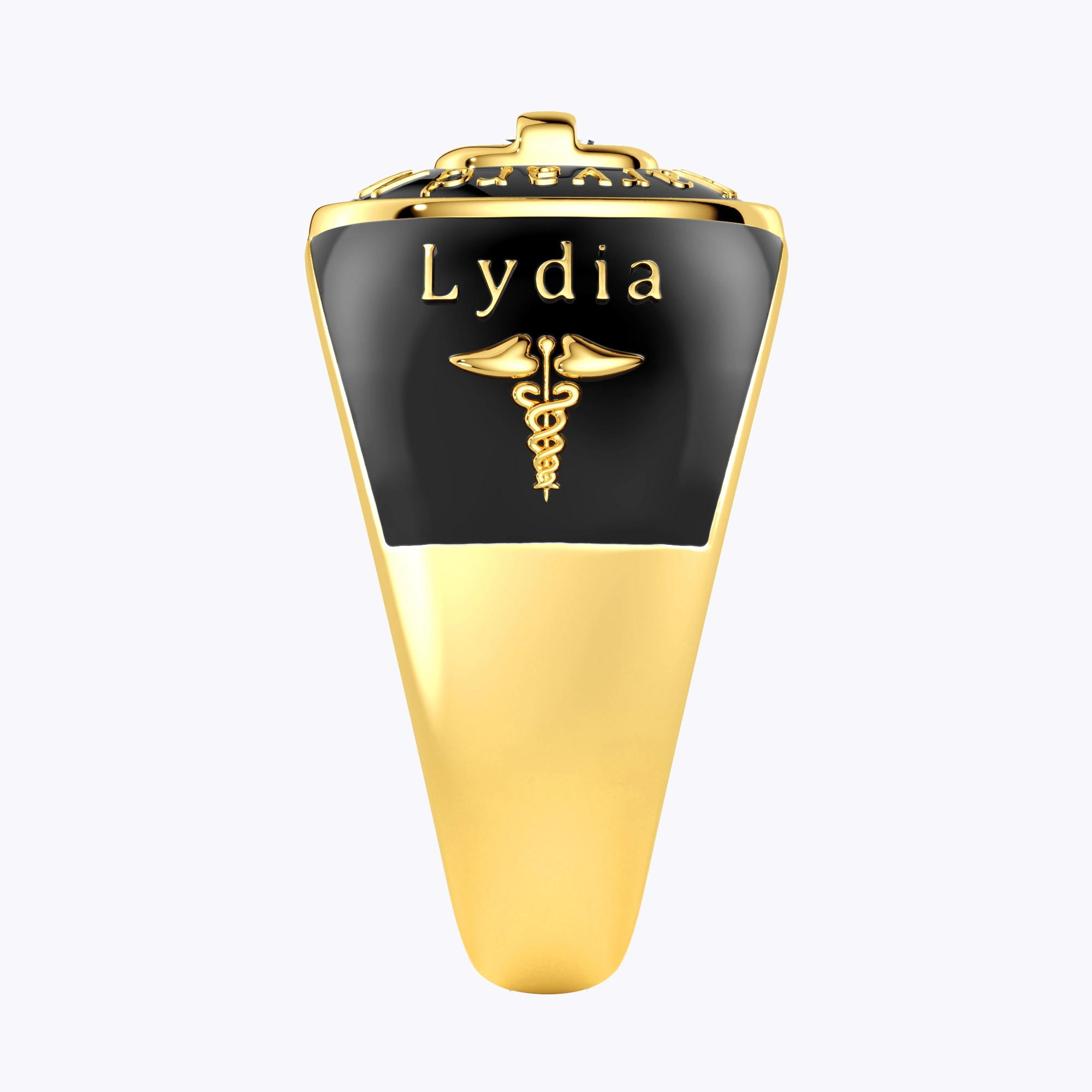 Custom Birthstone Graduation Ring with Engraved School Name