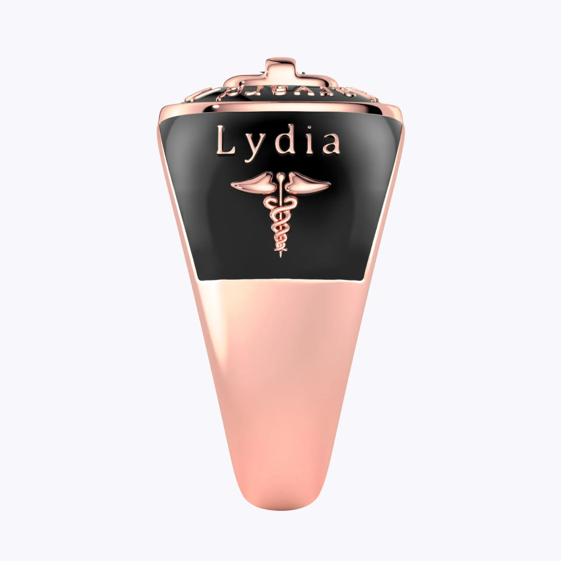 Custom Birthstone Graduation Ring with Engraved School Name