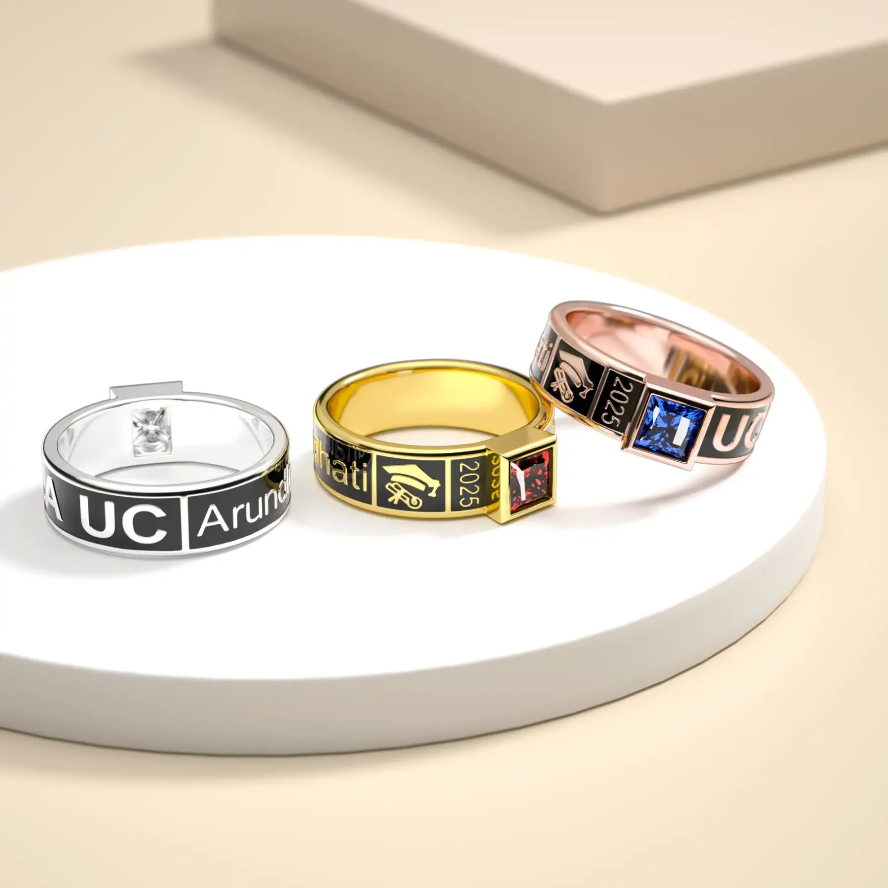 Square Birthstone Graduation Band-BY PROMISE-Birthstone