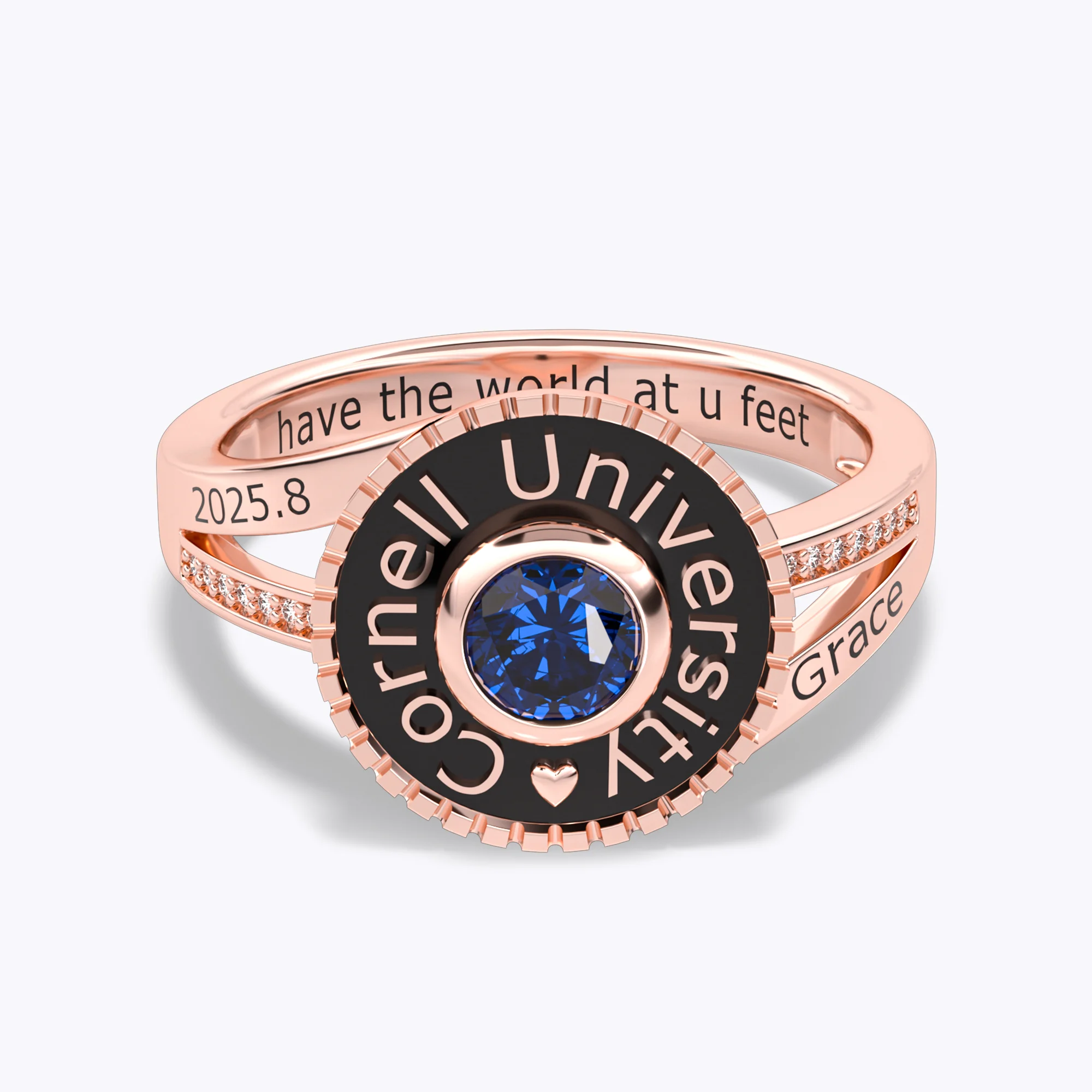 Split Shank Round Birthstone Graduation Ring-BY PROMISE-Birthstone,Name