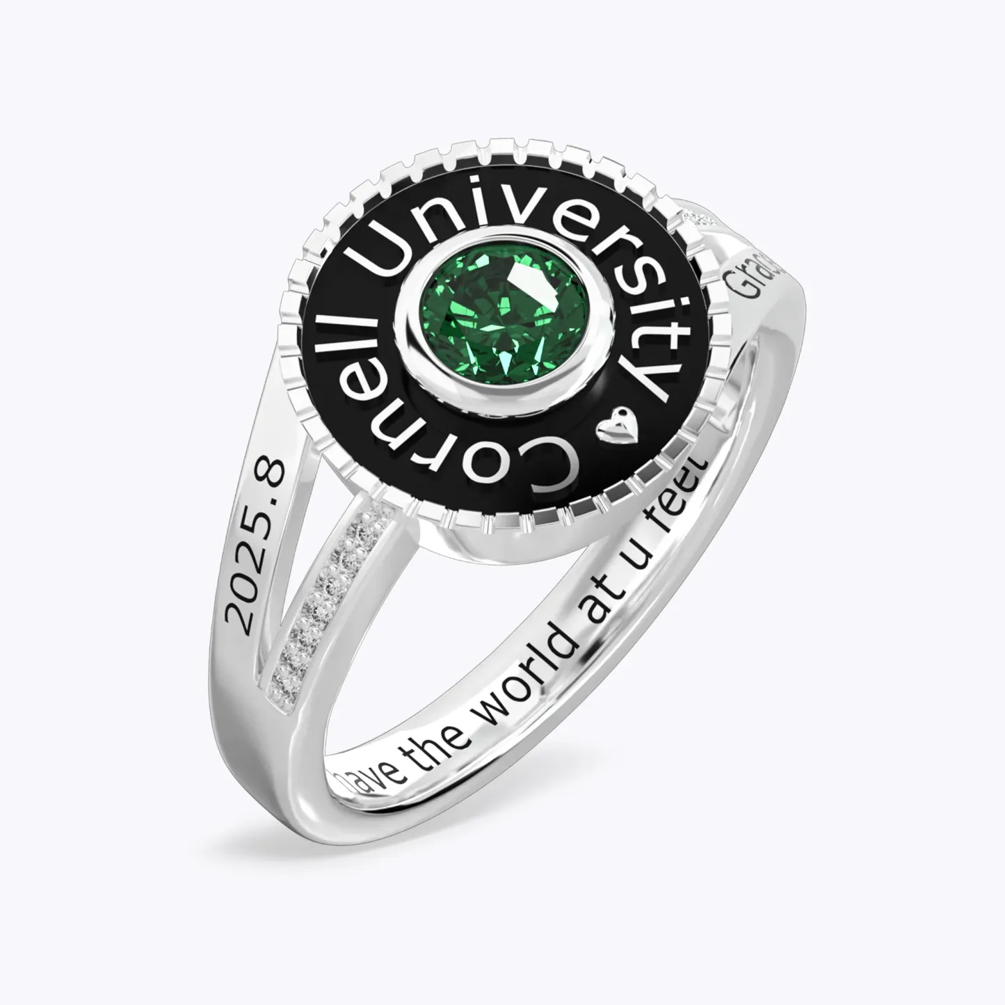 Split Shank Round Birthstone Graduation Ring-BY PROMISE-Birthstone,Name