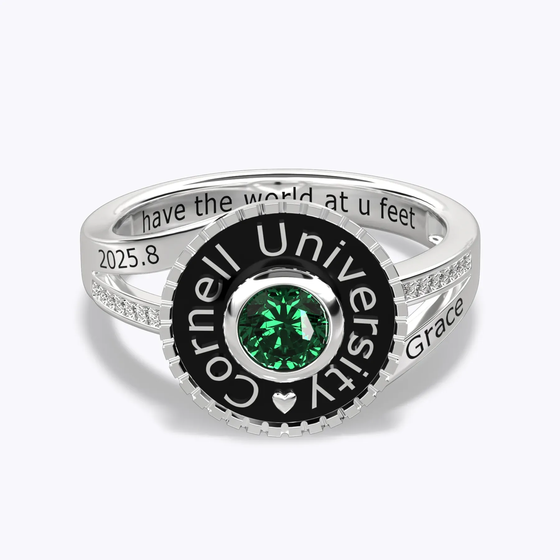 Split Shank Round Birthstone Graduation Ring-BY PROMISE-Birthstone,Name
