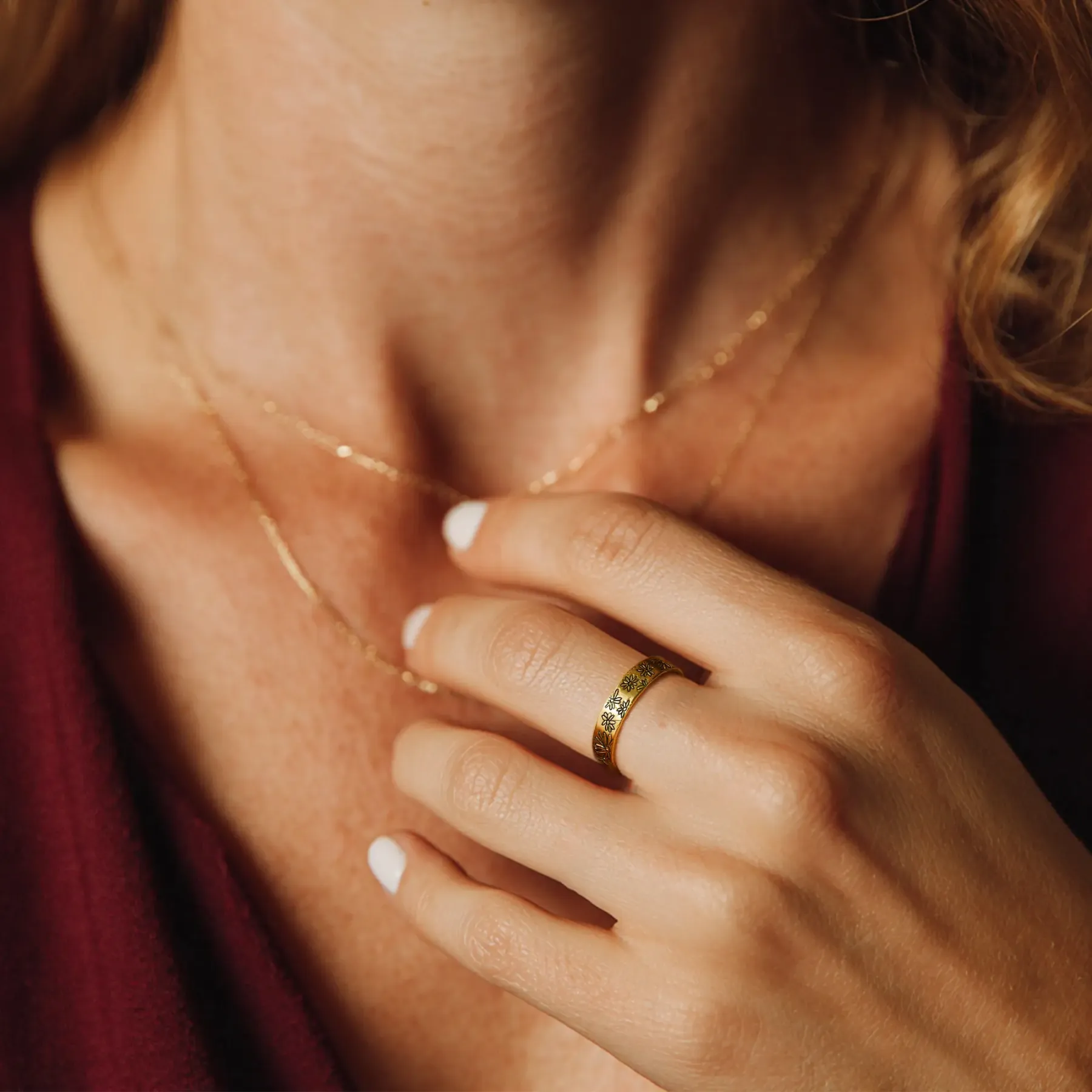 Personalized Engraved Birth Flower Ring-BY PROMISE-Birth Flower