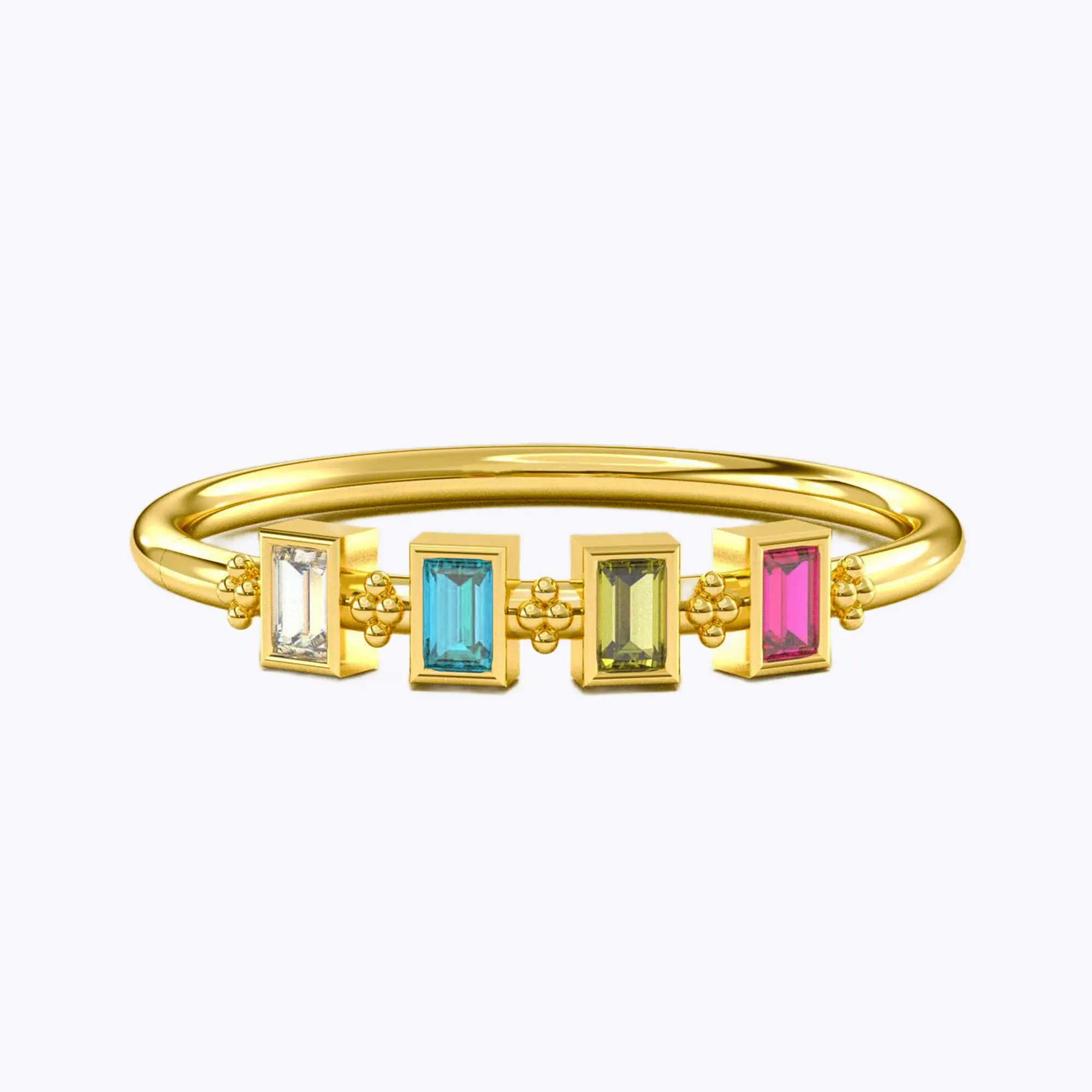 Custom 1-8 Baguette Birthstone Ring-BY PROMISE-Birthstone