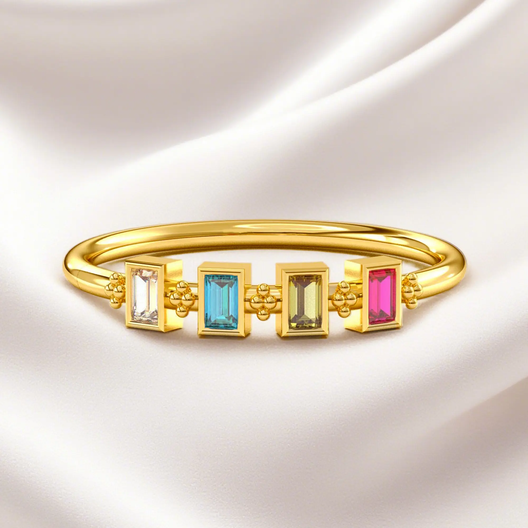Custom 1-8 Baguette Birthstone Ring-BY PROMISE-Birthstone