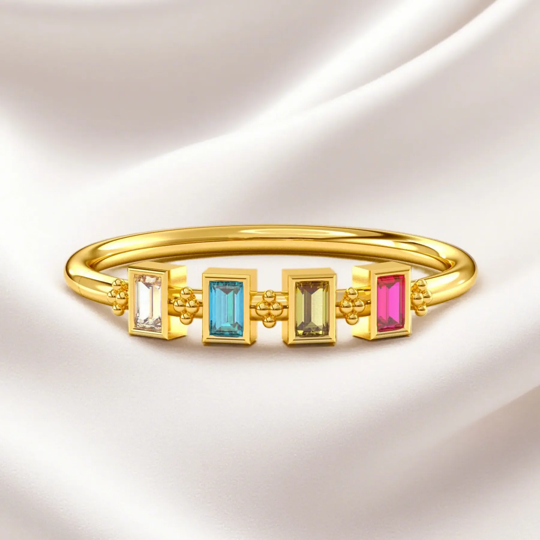 Custom 1-8 Baguette Birthstone Ring-BY PROMISE-Birthstone