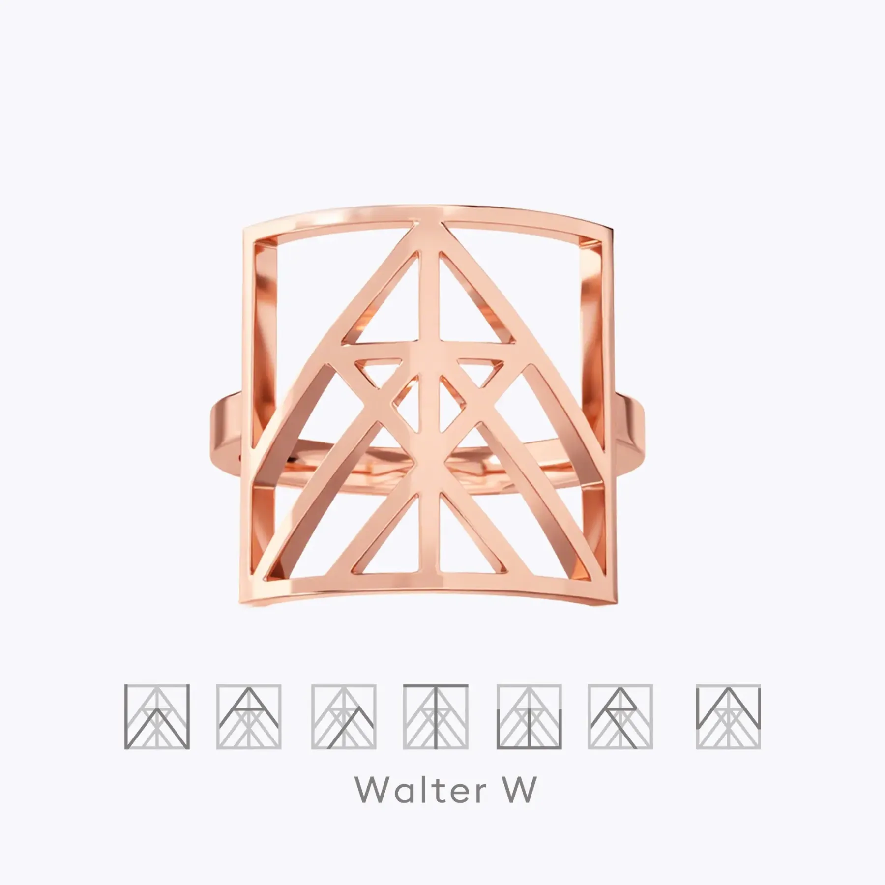 Geo Code Custom Name Logo Monogram Ring and Bracelet Set