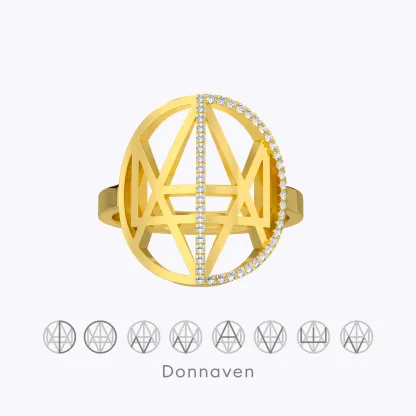 Geo Code Custom Pavé Initial Name Logo Monogram Ring