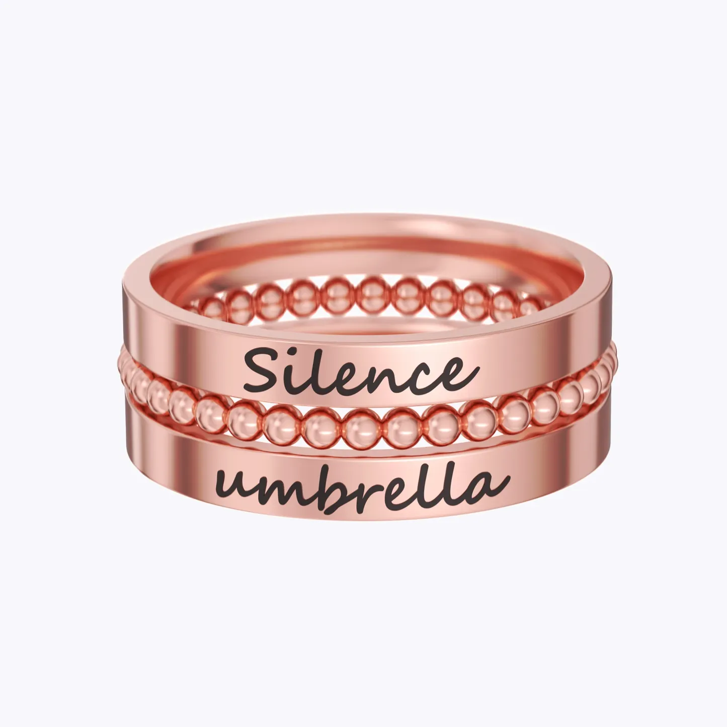 Custom 3 Pcs Name Ring Set