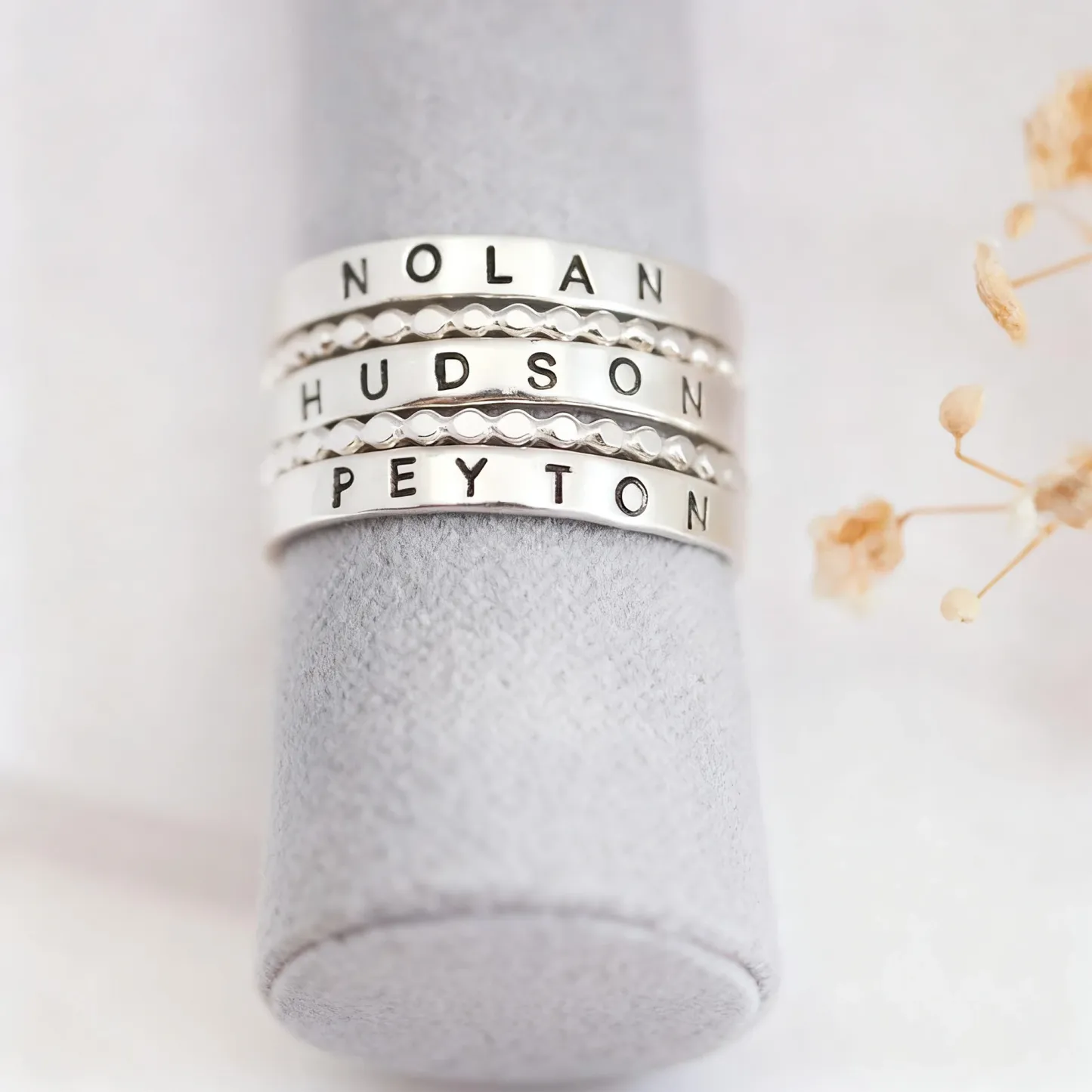 Custom 3 Pcs Name Ring Set